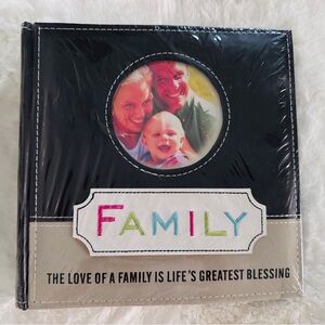 Family Photo Album with Black and Cream Cover